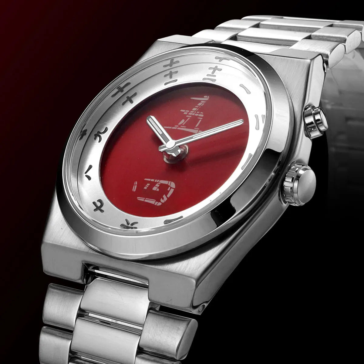 FORM 00¥ by CHRONOFORM — analog-digital watch with deep blue dial and Chinese numeral-inspired markers